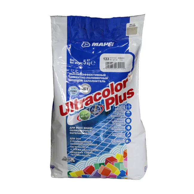 Затирка швов цементная Mapei Ultracolor Plus №133 Песочный 5кг