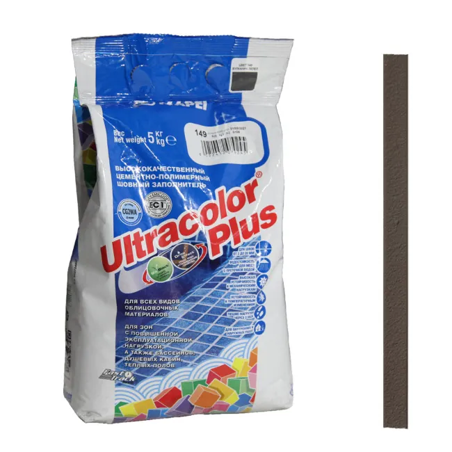 Затирка швов цементная Mapei Ultracolor Plus №149 Вулканический пепел 5кг