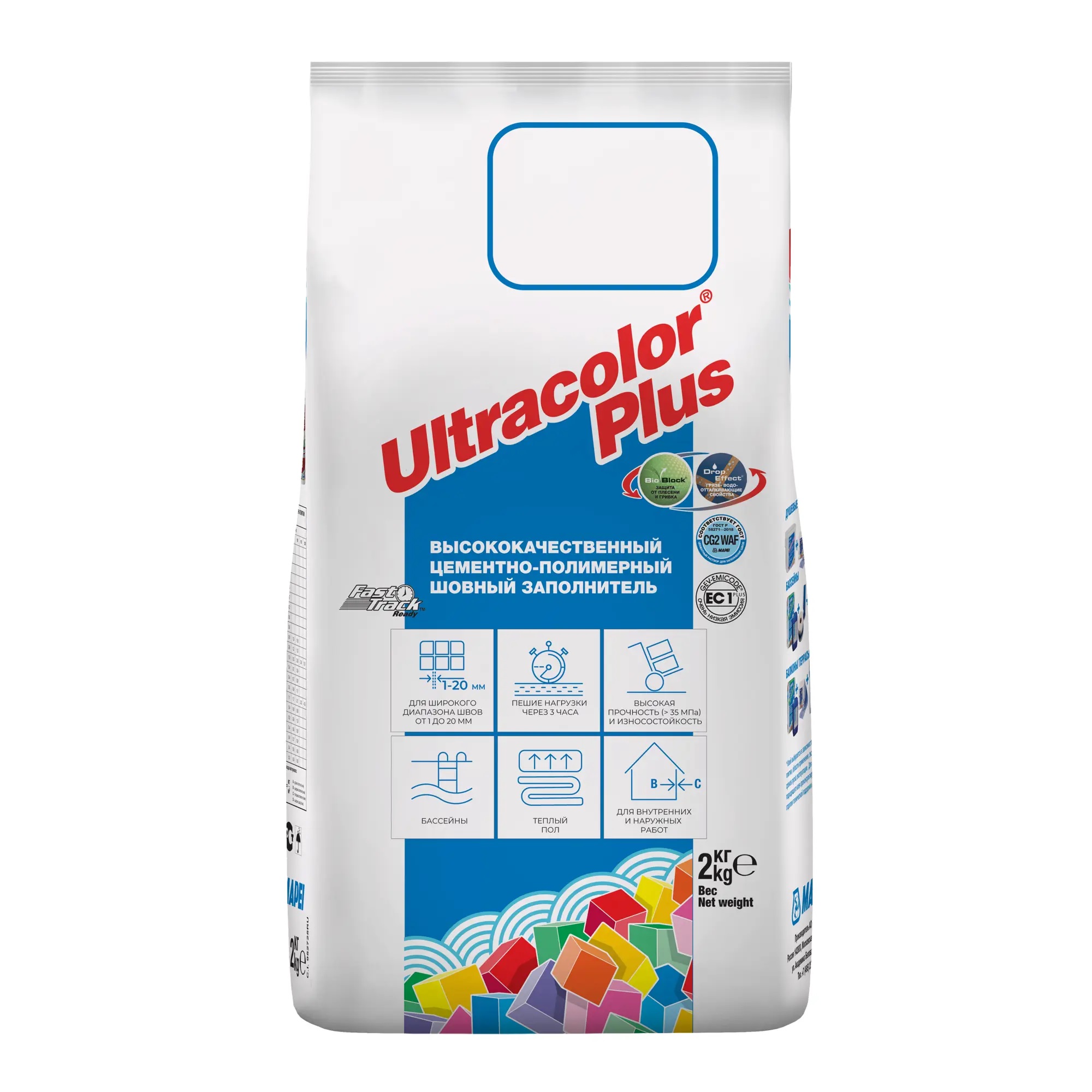 Затирка швов цементная Mapei Ultracolor Plus №120 Черный 2кг