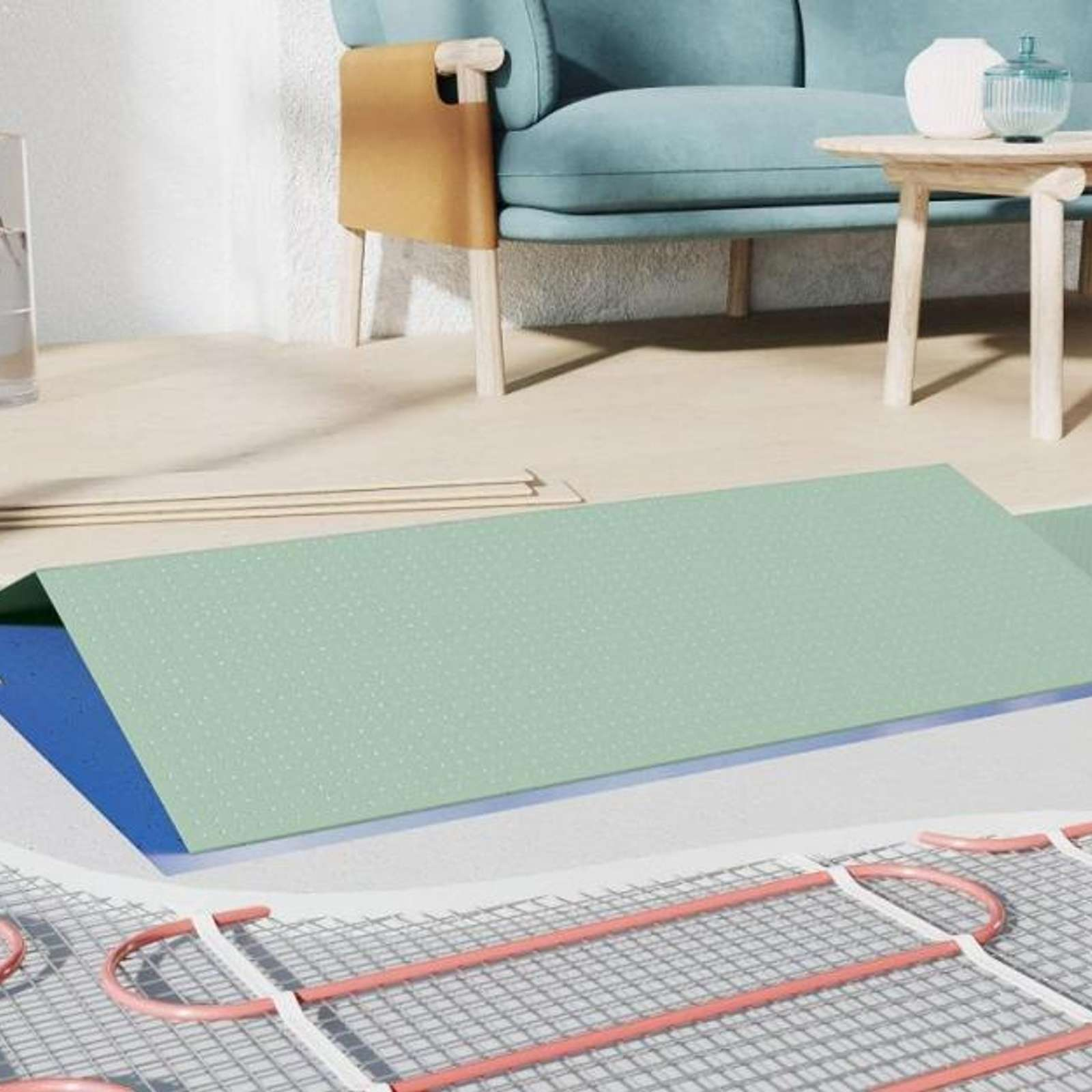 Подложка-гармошка под SPC, LVT 200кПа Солид XPS 1,5мм/10,5м2 зеленая